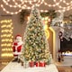 image 3 of COSTWAY 6.5FT Pre-lit Christmas Tree Artificial Hinged Xmas Tree with 909 Branch Tips