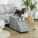 image 2 of PawHut 2 in 1 Dog Steps Ottoman, Pet Stairs for Small Medium Dogs and Cats Grey