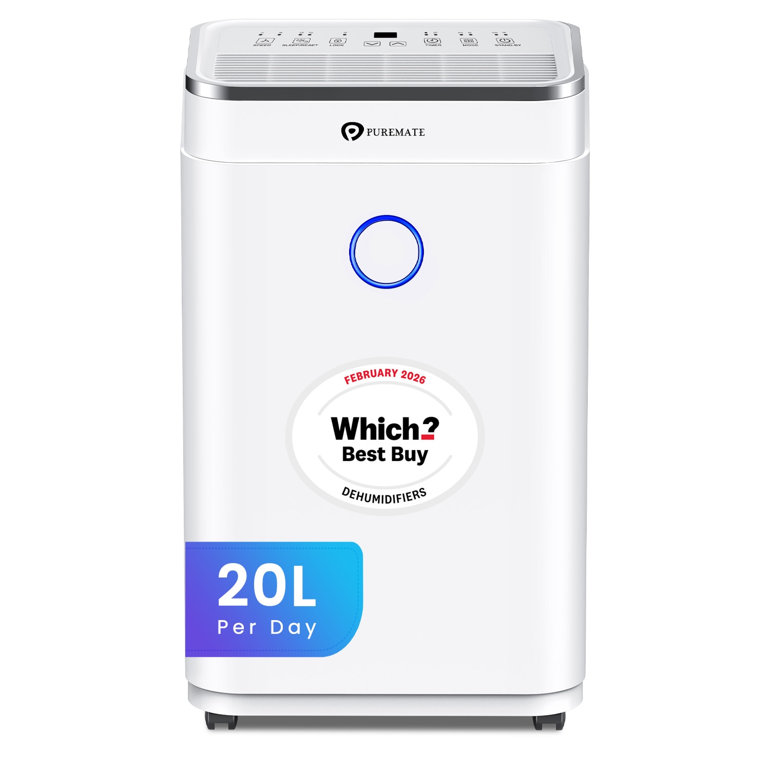 20 Litre Dehumidifier with Ioniser Continuous Drainage Hose and Sleep Mode