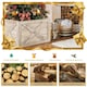 image 8 of COSTWAY Christmas Tree Collar Box Wooden Tree Box Stand Brown | One Size