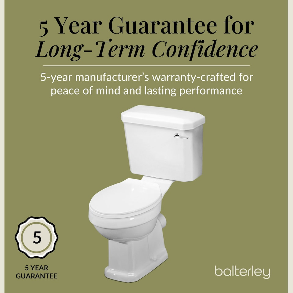 image 1 of Traditional Close Coupled Toilet Pan, Cistern & Soft Close Seat - 820mm x 470mm