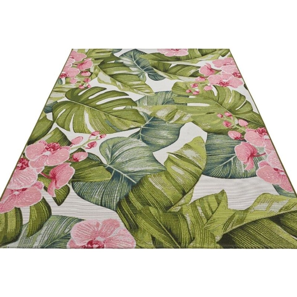image 1 of The Rugs Flair Indoor Outdoor Rug and Runner - Tropical Flatweave Patio Rug