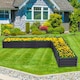 image 2 of Living and Home L-Shaped Galvanized Steel Raised Garden Bed, Black | Black | L207 x W277 x H30 (cm)
