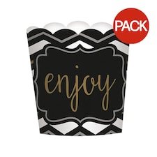 Amscan Paper Chevron Party Cup (Pack of 24) - Black/White/Gold - One Size