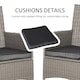 image 6 of Outsunny 4 Pieces Outdoor PE Rattan Dining Chairs Set with Cushion, Garden Armchair with Armrests, High Backrest, Metal Frame Patio Wicker Furniture, Grey