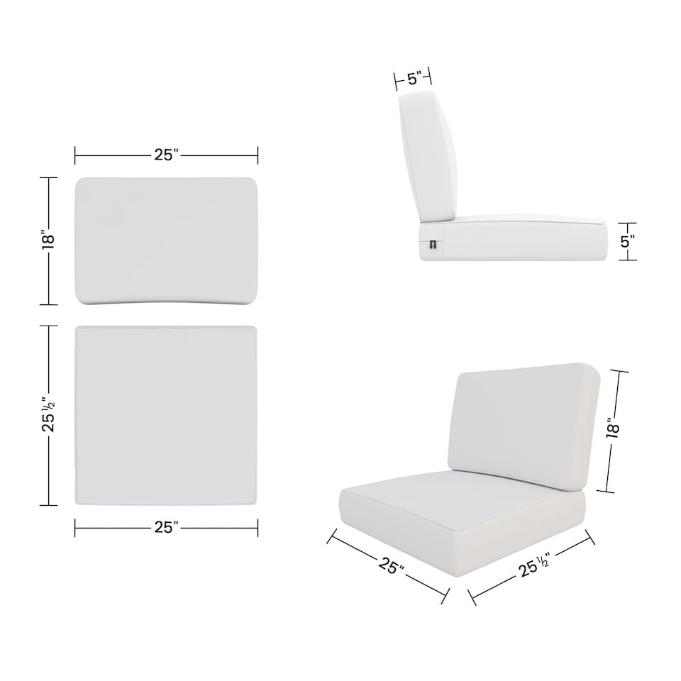 image 1 of Covers&All Outdoor Seat / Back Cushions, Durable Cover Rite Fabric, 24 in L x 24 in W x 5 in Thick, Sky Blue