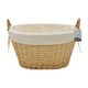 image 1 of JVL Hand Woven Acacia Oval Laundry Willow Storage Basket with Lining, Honey Finish Brown
