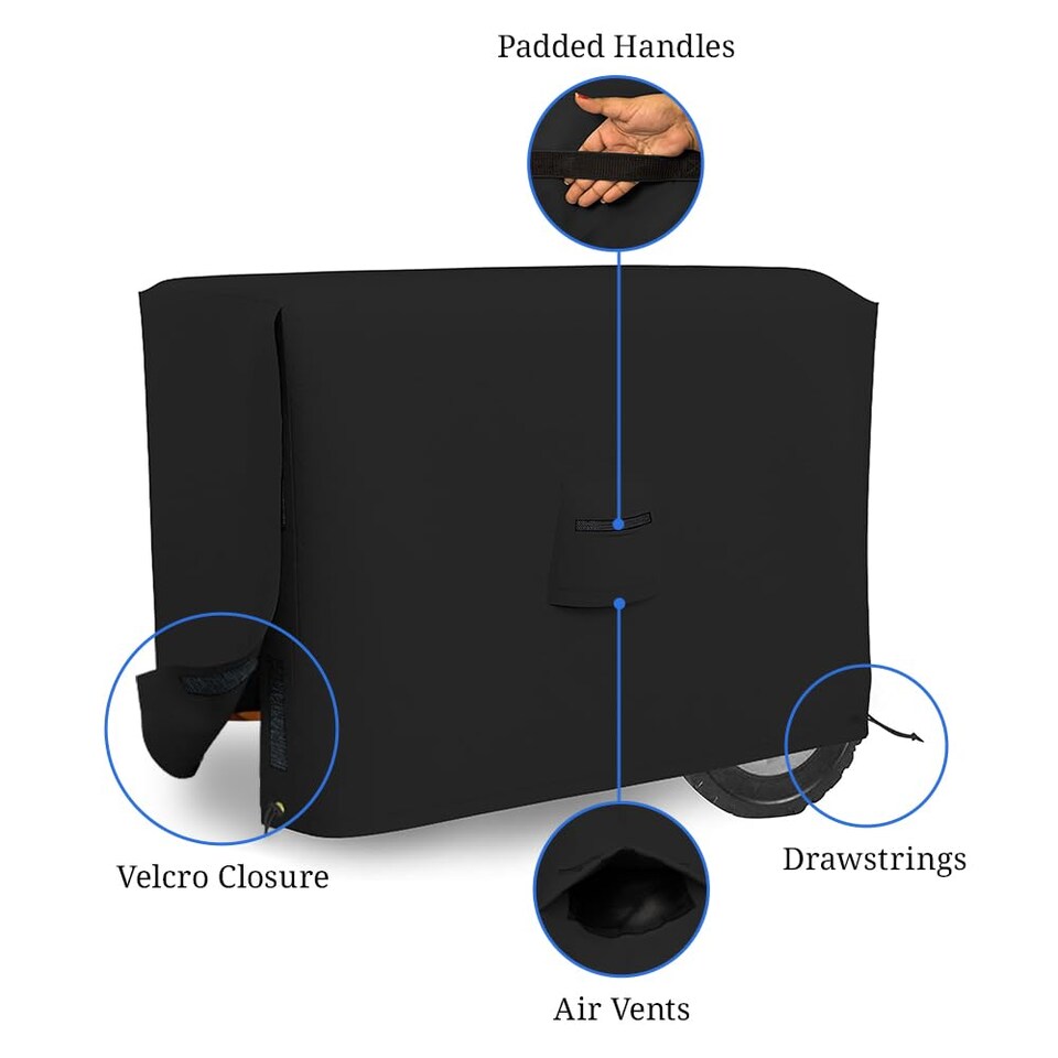 image 1 of Covers&All Outdoor Generator Cover, 32 in L x 24 in W x 24 in H, Black