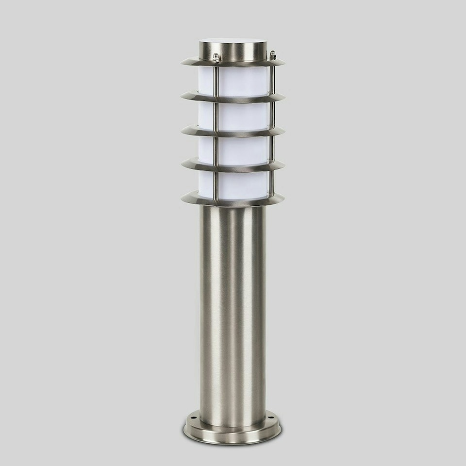 image 1 of ValueLights Modern Integrated LED Outdoor Stainless Steel Bollard Lantern Post Light