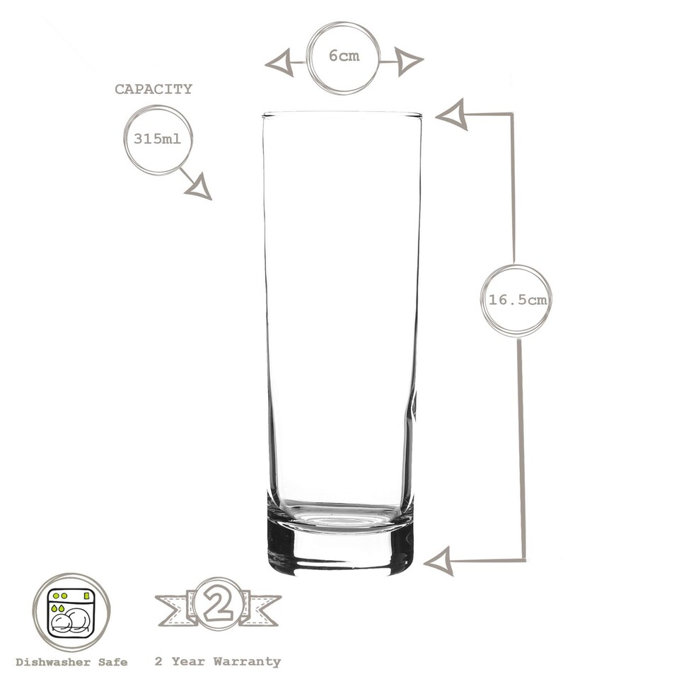 image 1 of LAV Ada Highball Glasses - 315ml - Clear - Pack of 6