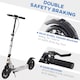 image 6 of HOMCOM Adult Teens Kick Scooter Foldable Height Adjustable Aluminium Ride On Toy for 14 older with Rear Wheel & Hand Brake, 200mm Big Wheels, Shock Mitigation System - Silver