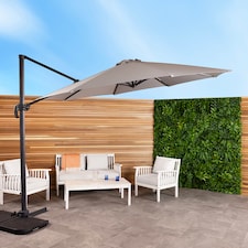 Charles Bentley 3.5m X-Large Hanging Banana Umbrella - Grey