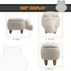 image 5 of HOMCOM Hippo Storage Stool Cute Decoration Footrest Wood Frame Legs Cream