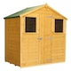 image 1 of 4 x 6 Feet Shiplap Apex Shed - Timber - L124.1 x W197.6 x H204.2 cm - Brown Brown