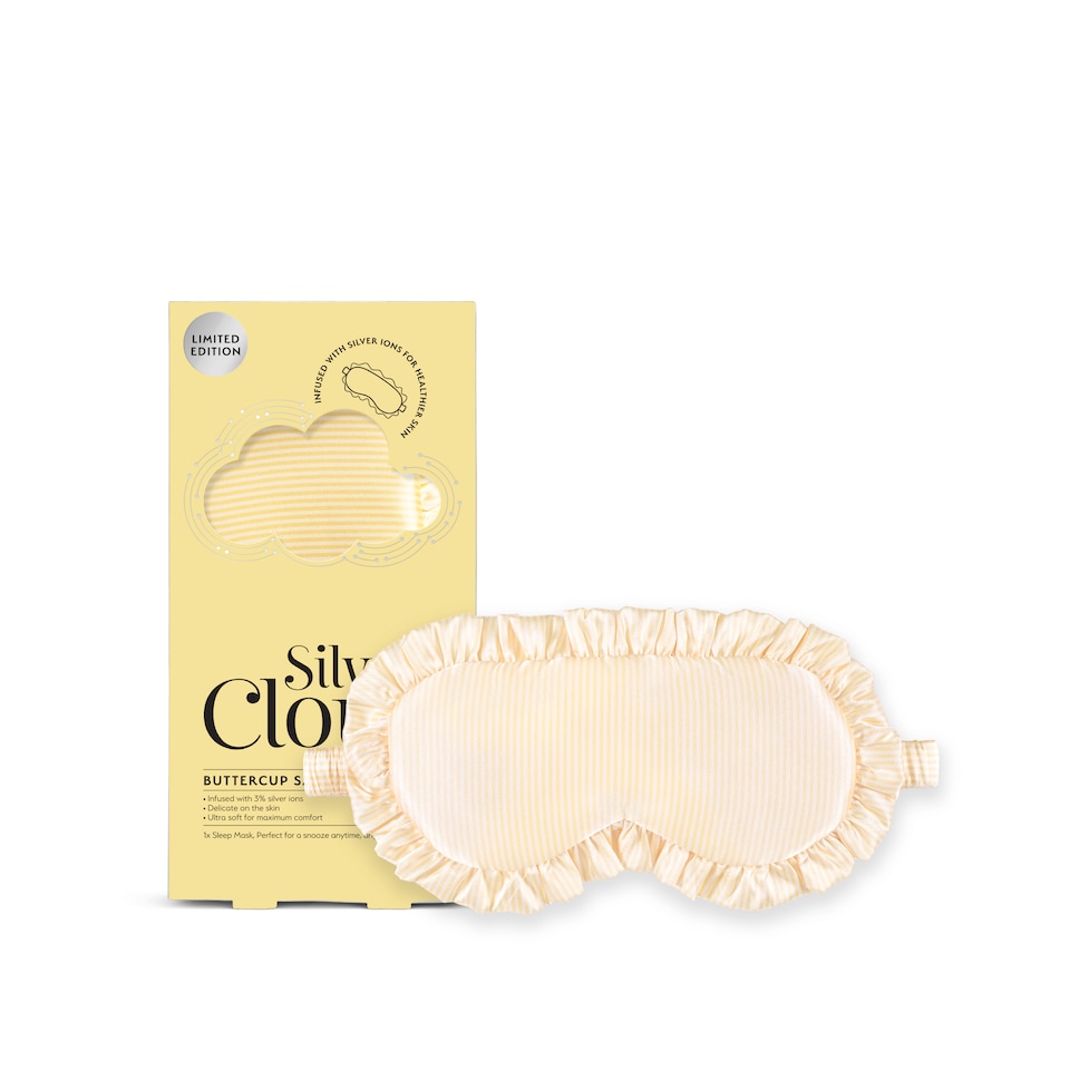 image 1 of Silver Cloud Silver Ion Infused Frilly Sleep Mask - Buttercup Collection | Yellow