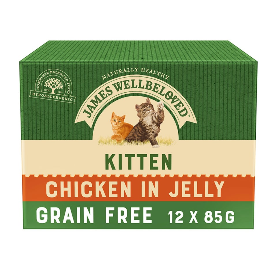 image 1 of James Wellbeloved Grain Free Kitten Cat Wet Food Chicken Jelly 12x85g