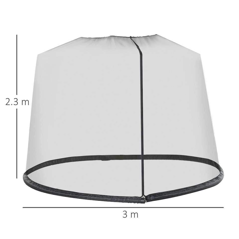 image 1 of Outsunny 2.3m Garden Umbrella Parasol Table Screen Bug Netting Cover