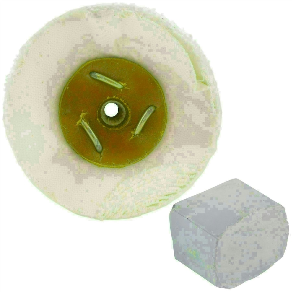 image 1 of G Loose Unstitched Floppy Final Polishing Mop 4" x 1.5" 3 Row With Compound 250g