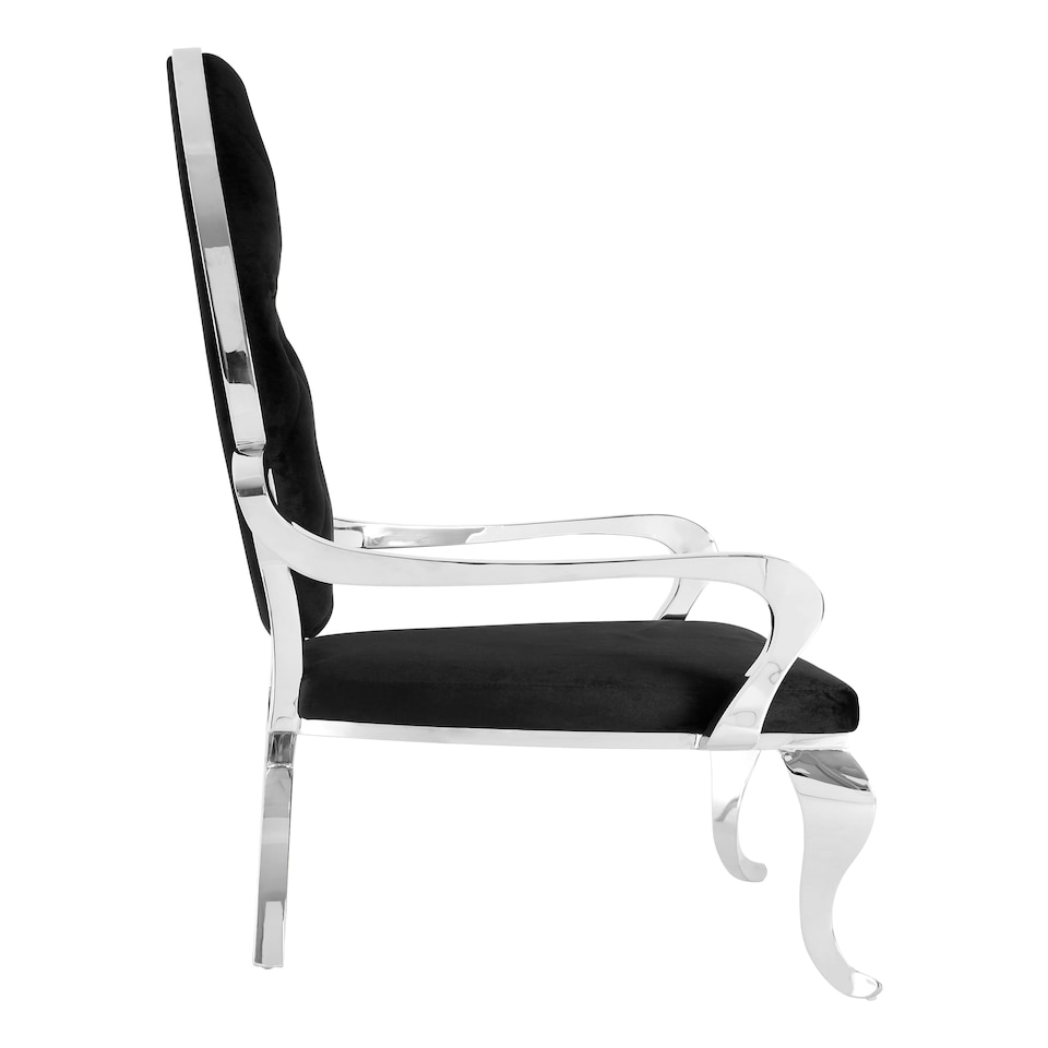 image 1 of Interiors By Premier Luxurious Design Silver Baroque Chair, Comfortable Dining Chair For Kitchen, Comfortable Velvet Dining Chair Black