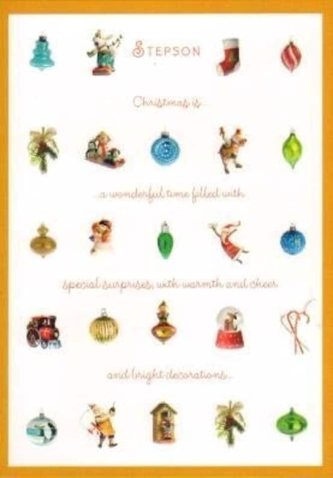 image 1 of Stepson at Christmas, Christmas Card