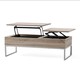 image 3 of Sandy Brown Stained Wood and Steel Lift Top Coffee Table Brown