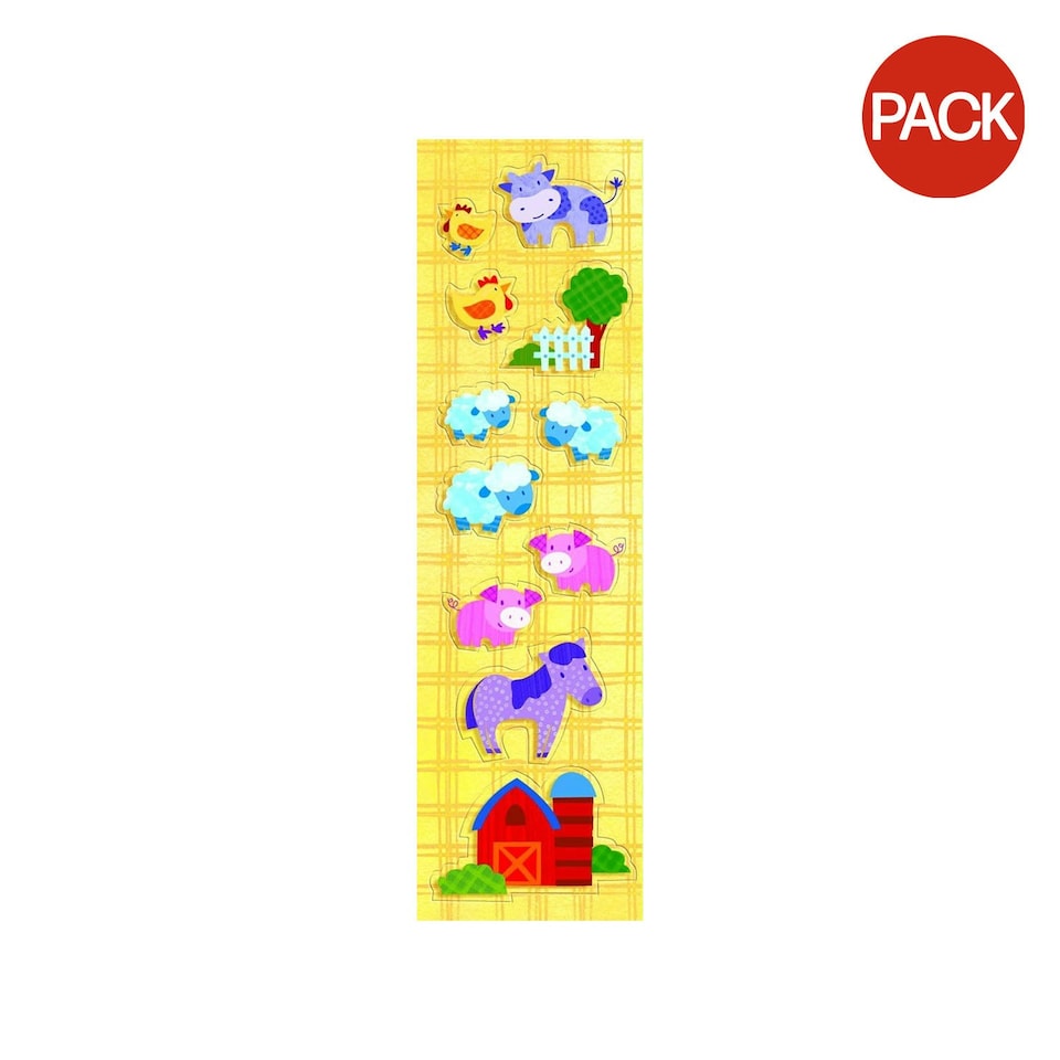 Amscan Farm Animals Sticker Sheet (Pack of 8) - Multicoloured - One Size