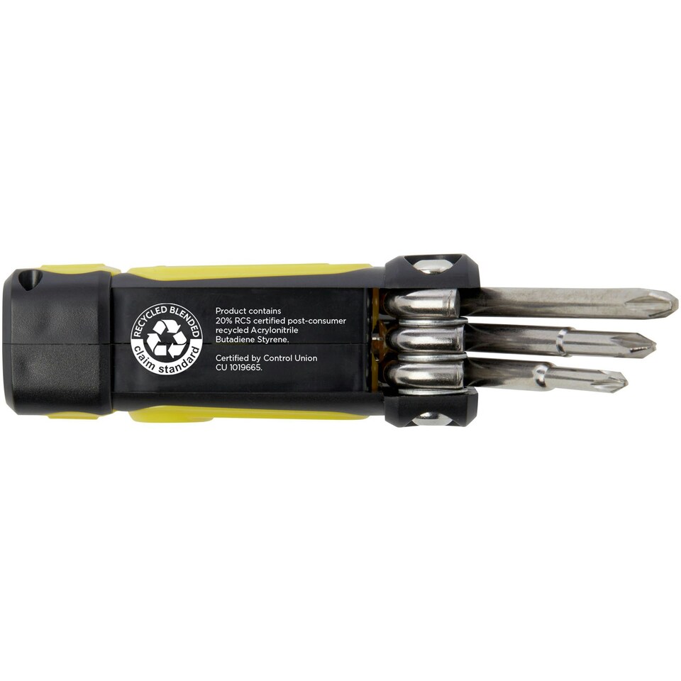 image 1 of STAC Octo 8 In 1 Screwdriver Set With Torch - Yellow/Black - One Size