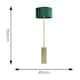 image 2 of ValueLights Lexy Forest Green Velvet Drum Shade with Antique Brass Dimmable Floor Lamp with LED Bulb Green