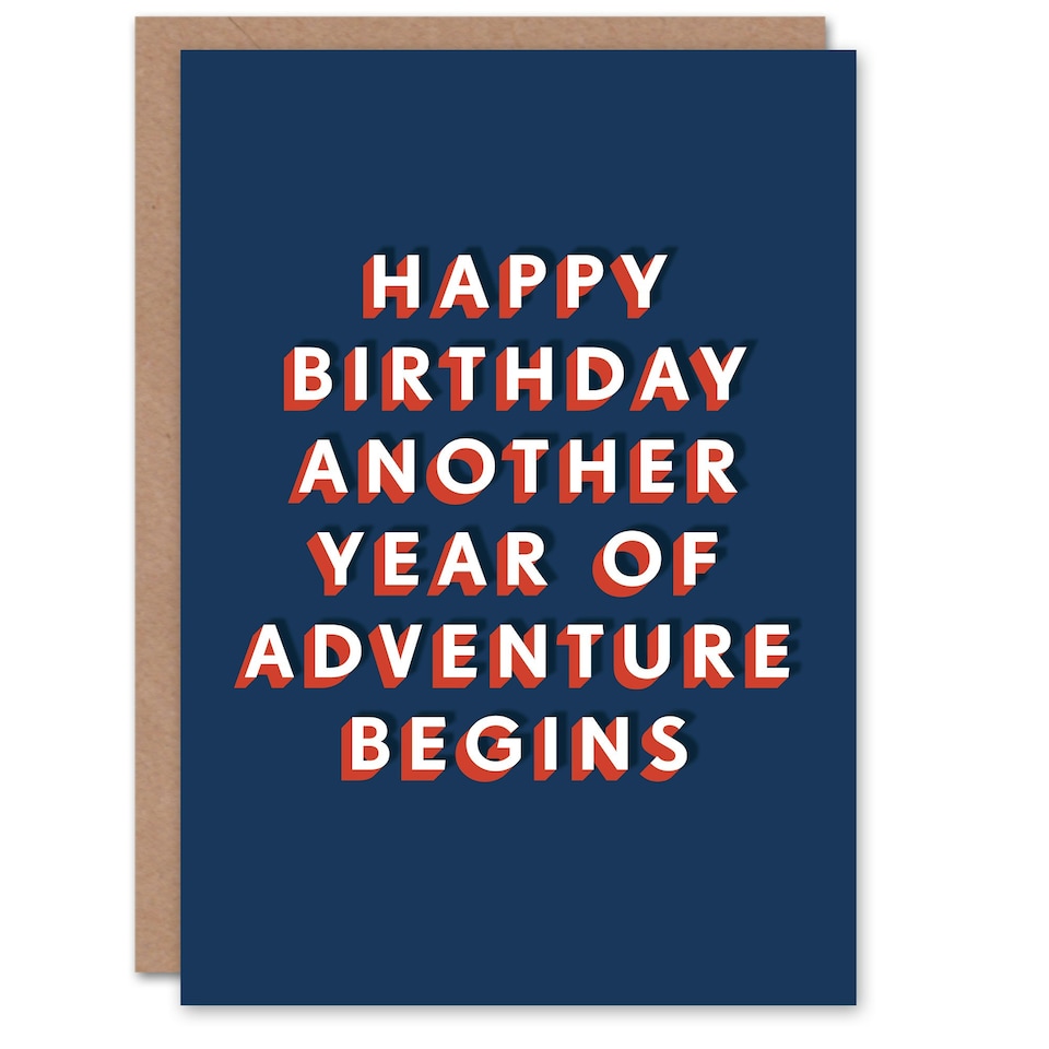 image 1 of Another Year Of Adventure Begins Modern Bold For Him Birthday Card