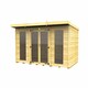 image 1 of 10ft x 5ft Pent Summer House (Full Height Window) - Wood - L147 x W302 x H201 cm | Brown