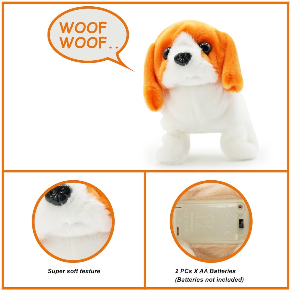 image 1 of Pugs at Play Buddy Interactive Walking Dog Plush Toy