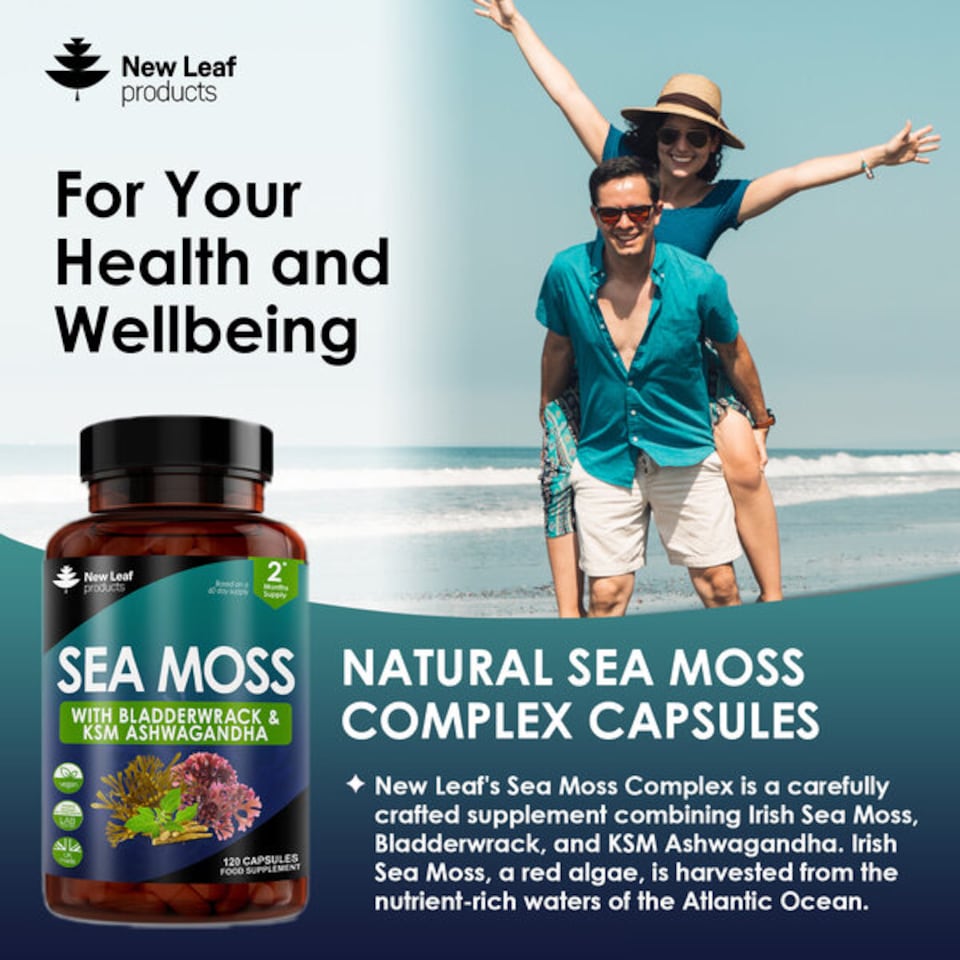 image 1 of Sea Moss Capsules + Bladderwrack & KSM Ashwagandha
