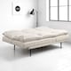 image 5 of Sennen Cushion Padded Fabric 3 Seater Large Single Clic-Clac Sofa Bed | Cream | Natural | Three Seater