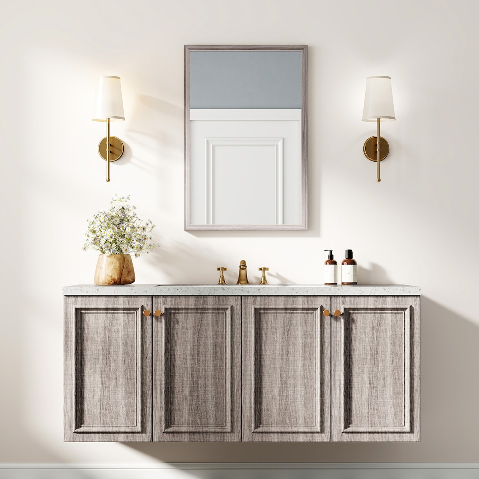 image 1 of HOMCOM 40 x 60 cm Wall Bathroom Mirror, Vanity Mirror, Grey