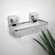 image 1 of Showerdrape Pushloc Chrome Steel Suction Wall Mounted Rectangular Basket | Chrome | Chrome | 1