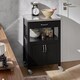 image 5 of SoBuy FKW22-SCH,Stainless Steel Top Kitchen Trolley Microwave Stand on Wheels