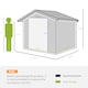 image 7 of Outsunny 9 x 6FT Galvanised Garden Storage Shed with Sliding Door, Dark Grey