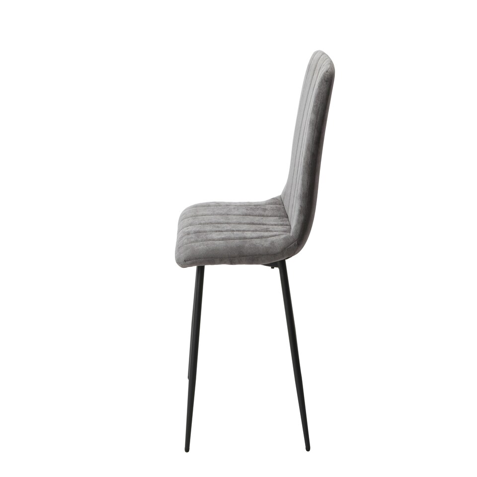 image 1 of Aspen, Straight Stitch Grey Dining Chair, Black Tapered Legs (Pair) Grey