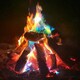 image 2 of Polaris Colour Changing Flame Burning Pine Cones 250g