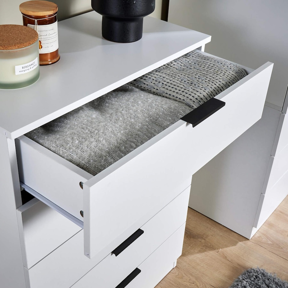 image 1 of Phoenix Chest Of 5 Drawers Bedroom Furniture Clothing Storage Organiser Unit | White