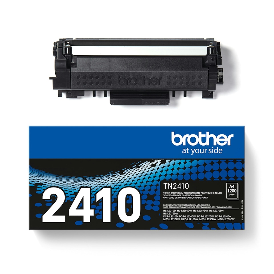 image 1 of Brother TN-2410 Toner Cartridge, Black, Single Pack, Standard Yield, Includes 1 x Toner Cartridge, Brother Genuine Supplies