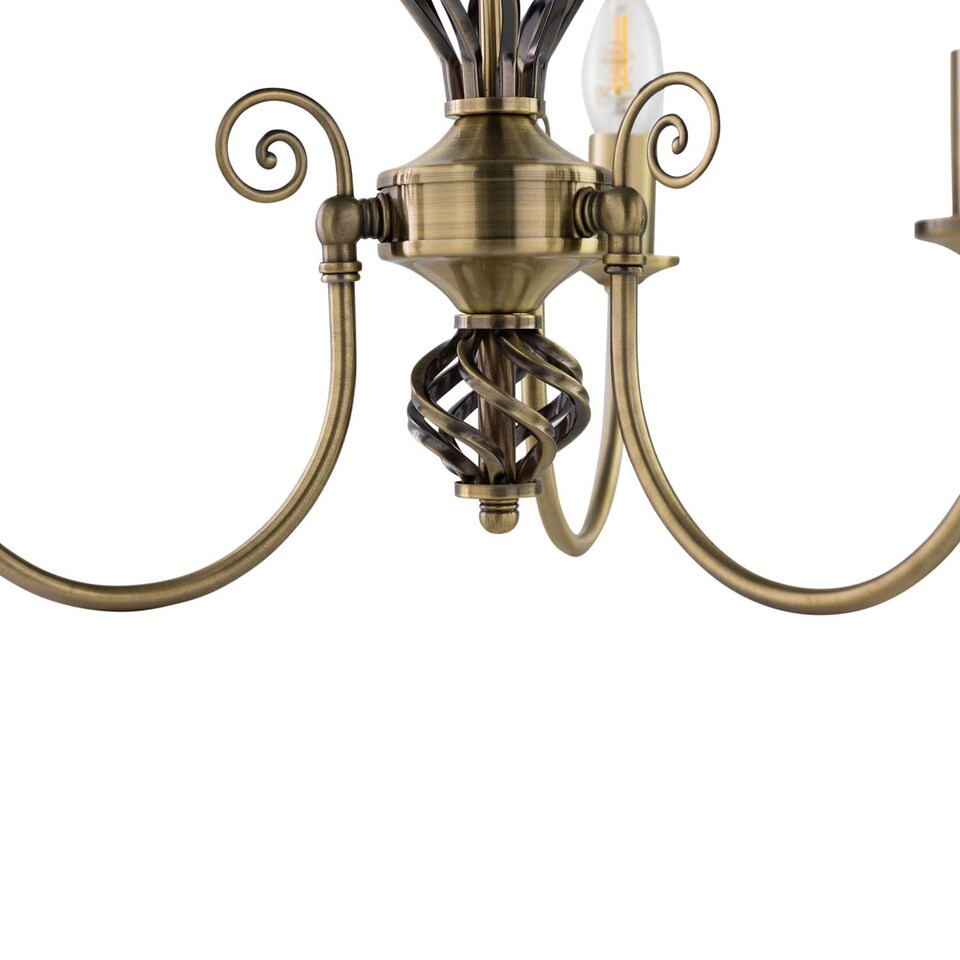 image 1 of Barley Twist - Antique Brass 3 Light Pendant | Bronze | 1