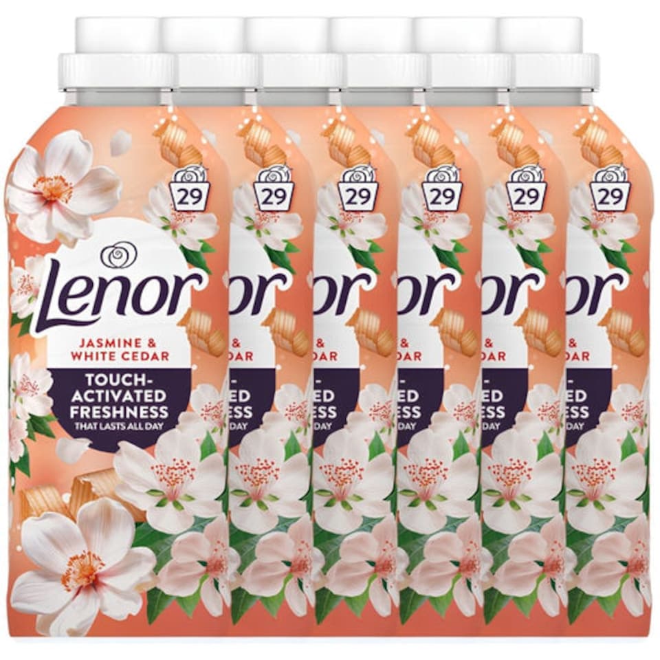 Lenor | Jasmine and White Cedar Fabric Conditioner 29 Wash | 174 Washes x 6 Bottles | 5394ml