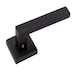 image 1 of Golden Grace 1 Pair Delta Door Handles on Square Rose in Matte Black Finish with Fixing Screws | Black | 1 Pair