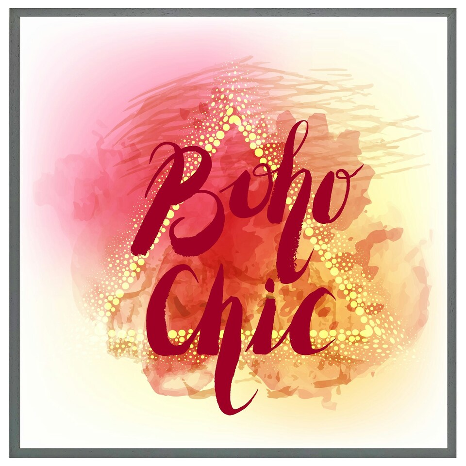 image 1 of Boho chic lettering on beautiful watercolour (Picture Frame) White | S