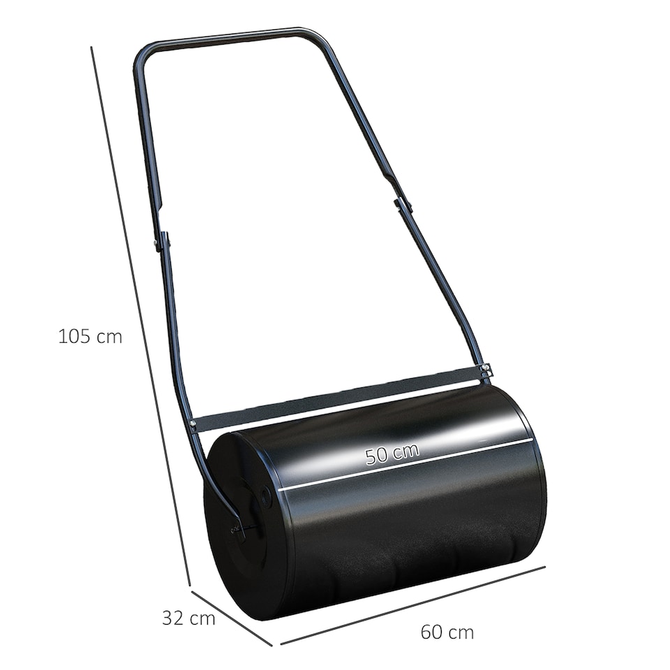 image 1 of DURHAND Garden Lawn Roller 38L Steel Push Grass Mower Water Sand Filled