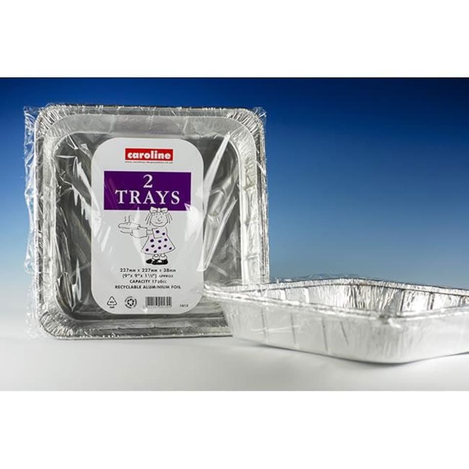 Caroline Foil Trays 60oz / 227 x 227 x 38mm 2pk 1013 - One Colour - One Size