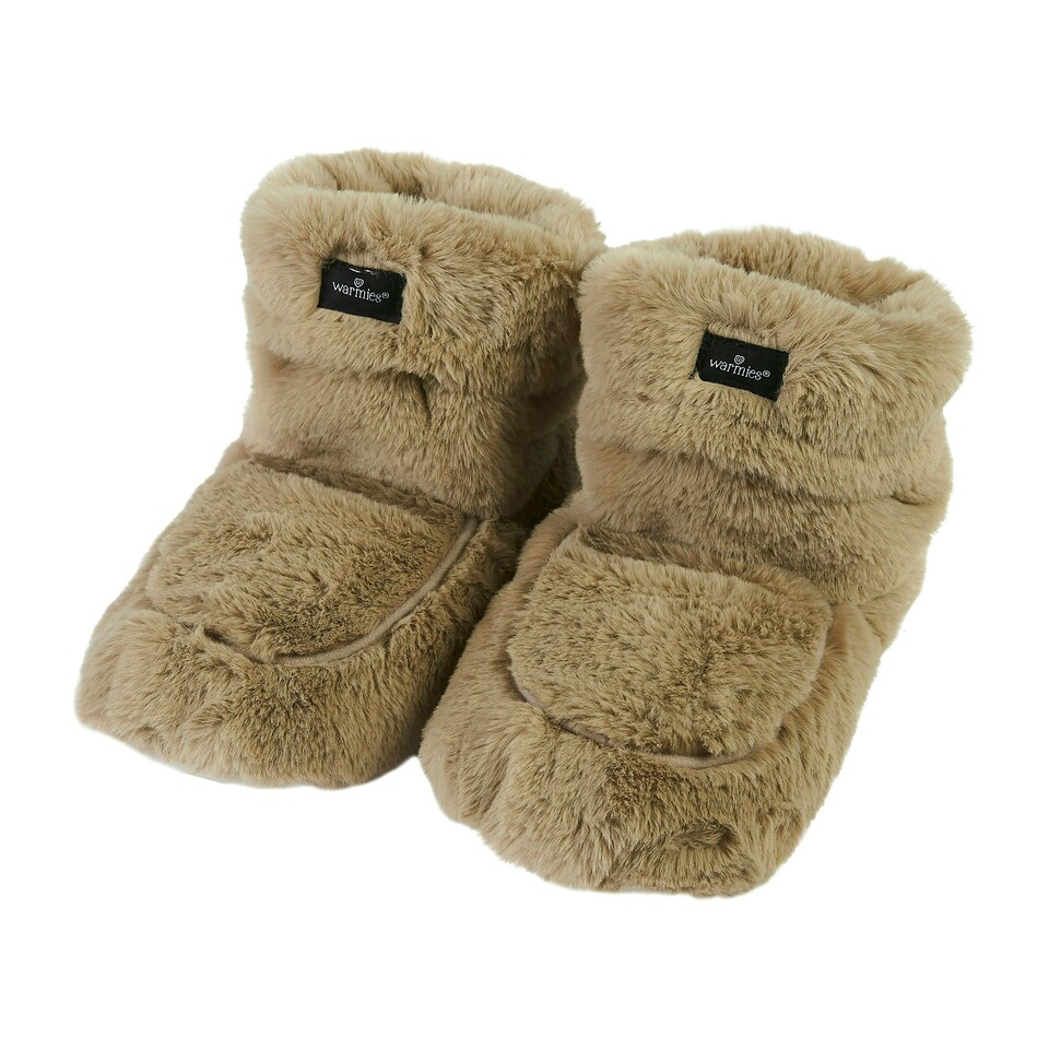 image 1 of Warmies Microwavable Boots Latte Colour One Size