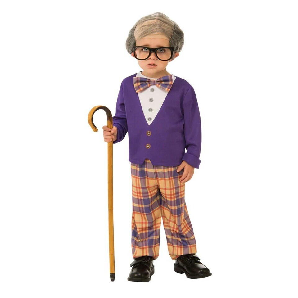 image 1 of Bristol Novelty Boys Little Old Man Costume - Purple/Beige - 1-2 Years 1