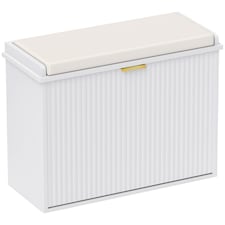 HOMCOM Shoe Bench with Padded Seat Cushion and Flip-Drawer, Shoe Cabinet Holds up to 120kg for Hallway, Entryway and Porch, 62x26x47.5cm, White | White | White